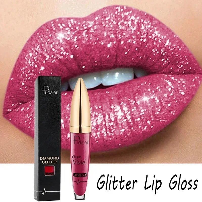 18 Colors Glitter Lip Gloss Waterproof Long Lasting Diamond Matte To Shimmer Metallic Liquid Lipstick Women Lips Makeup Cosmetic - Seprincess