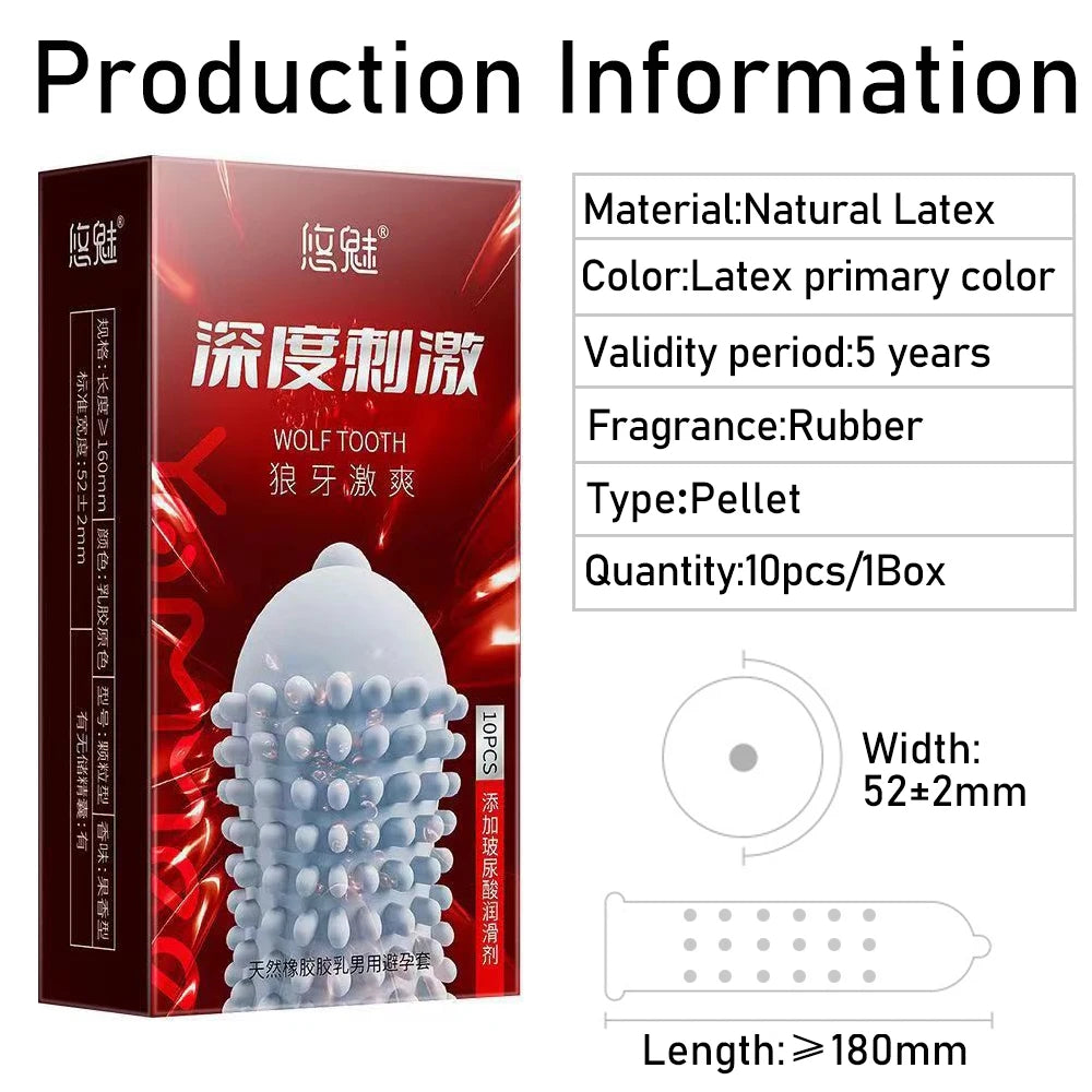 5D Dotted Condoms Thread Ribbed G-Point Latex Ultra Thin Condom Orgasm Contraceptives Stimulate Vaginal Penis Sleeves Sex Toys - Seprincess