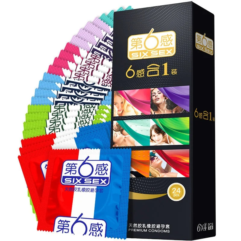 24/30PCS Condom Sex Toys 4 Types Cock Penis Sleeve Natural Latex Smooth Condoms Couple Contraception For Men Sex Products - Seprincess