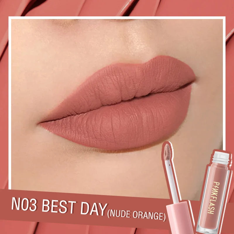 PINKFLASH Wholesale Matte Lipstick Soft Red Nude Pink Melting Lip Cream Waterproof Makeup Lipgloss Not Fade Lip Mud Lip Tint