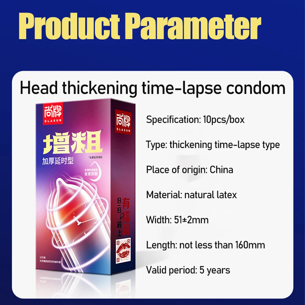 10pcs Condom Head Thickening Physical Delay for Men Desensitization Hyaluronic Acid Penis Sleeve Ejaculation Adult Sex Products - Seprincess