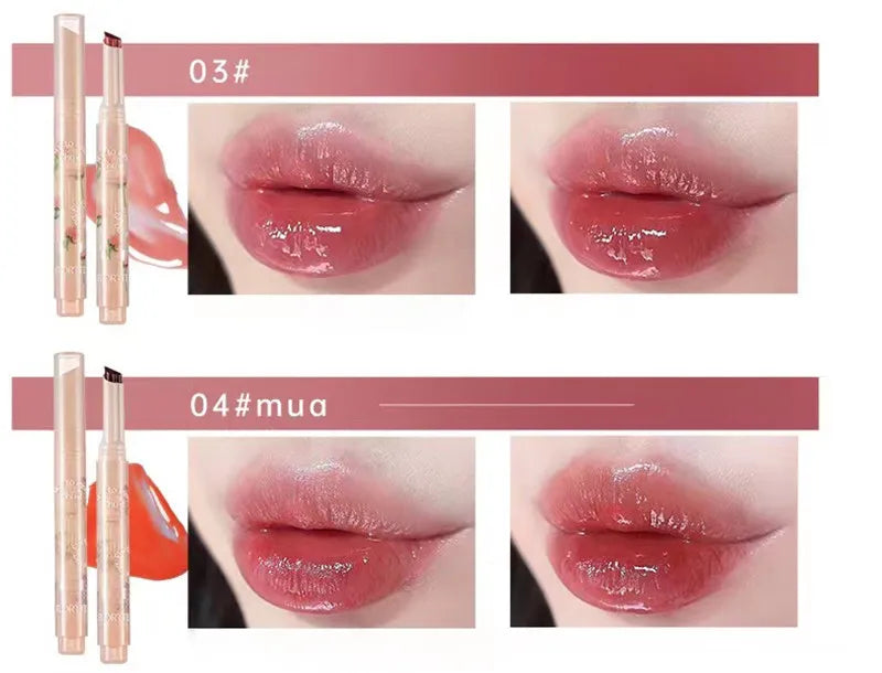 FLORTTE Crystal Lip Balm Jelly Lipstick Moisturizing Mirror Water Light Solid Lip Glaze Red Lip Tint Makeup Cosmetics New - Seprincess