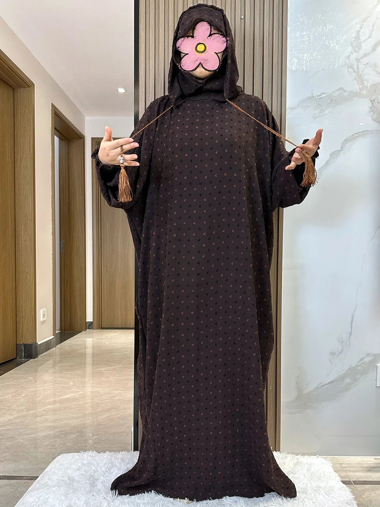 New Ramadan Muslim Two Hats Abaya Dubai Turkey Islam Prayer Clothes Solid Cotton Fabric Dresses Islam Women Dress Kaftan - Seprincess