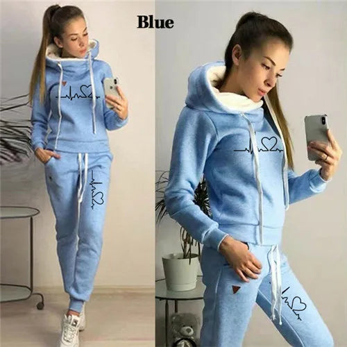 Two Piece Sets Casual Tracksuit Women Hooded Pullover Hoodies and Pants Suit Outfits Female Sweatshirts Autumn Spring Tracksuits