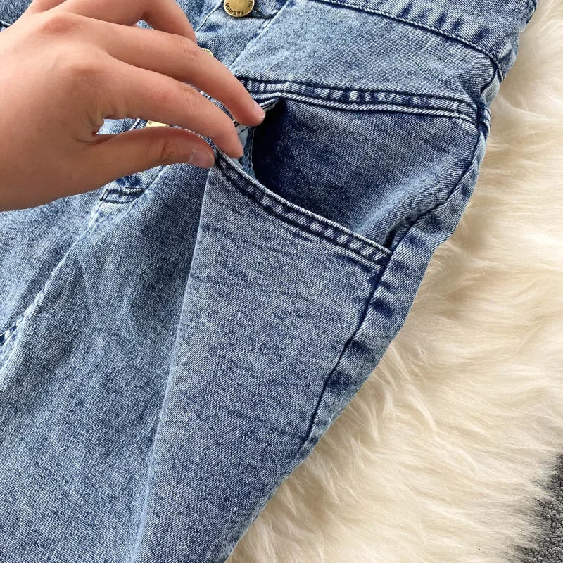 Denim Skirt Set Women Sexy Camisole Tops + High Waist Denim Pencil Skirt 2Pcs Suit Fashion Female Summer Slim Bodycon Suits - Seprincess