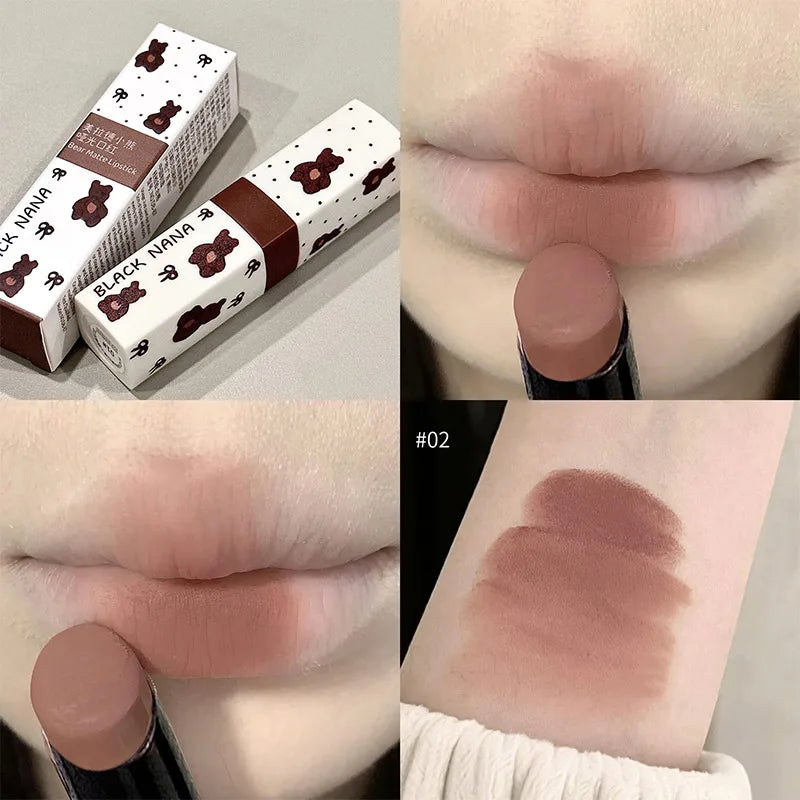 Waterproof Matte Coffee Brown Lipstick Moisturizing Long Lasting Not Easy To Fade Low Saturation Rose Pink Brown Lip Gloss - Seprincess