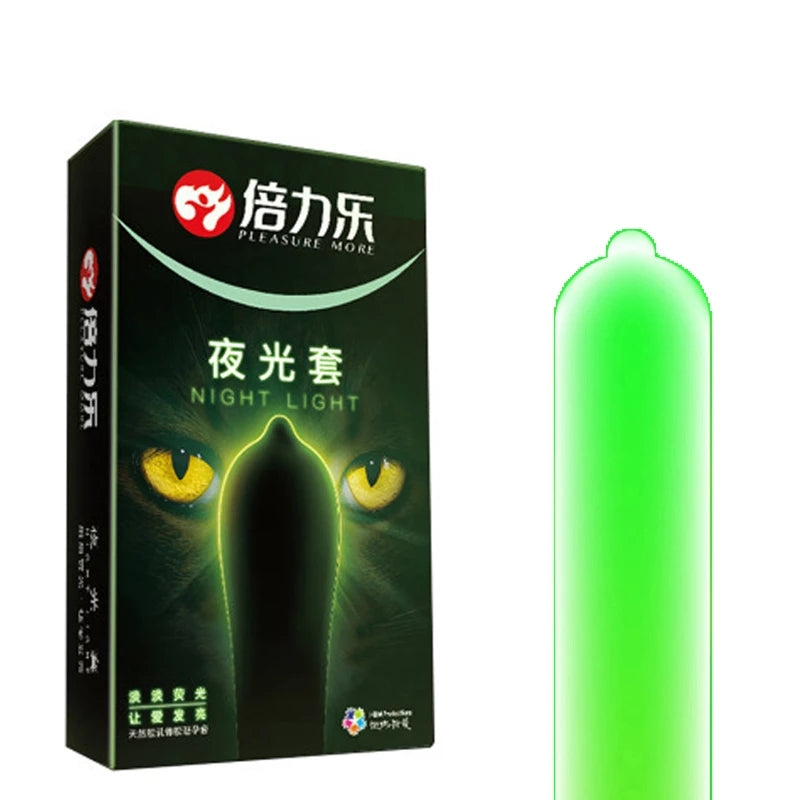 Luminous Condoms The Dark Long Sex Toys For Men Ejaculation Delay Safer Fluorescent Pleasure More Night Light Condom Sex Product - Seprincess