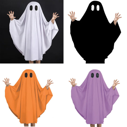 Disney Halloween Ghostes Cloak Costume Children Halloween Black and White Smiling Cloak Cosplay Costume Kids Halloween Clothings - Seprincess