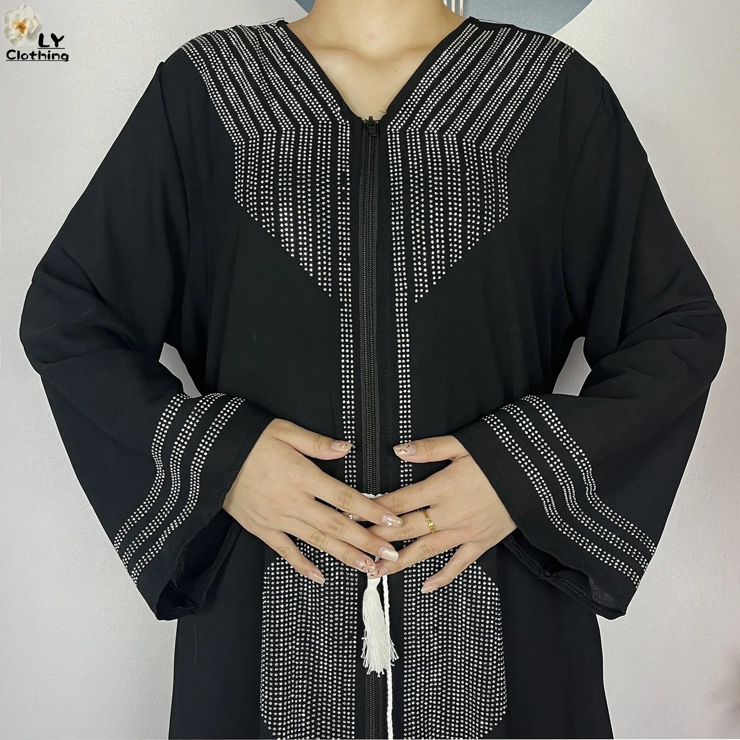 2024 For Women Elegant Dresses Dubai Party Outfits Long Sleeved Chiffon Dashiki Muslim Women Robe Open African Abaya Clothing