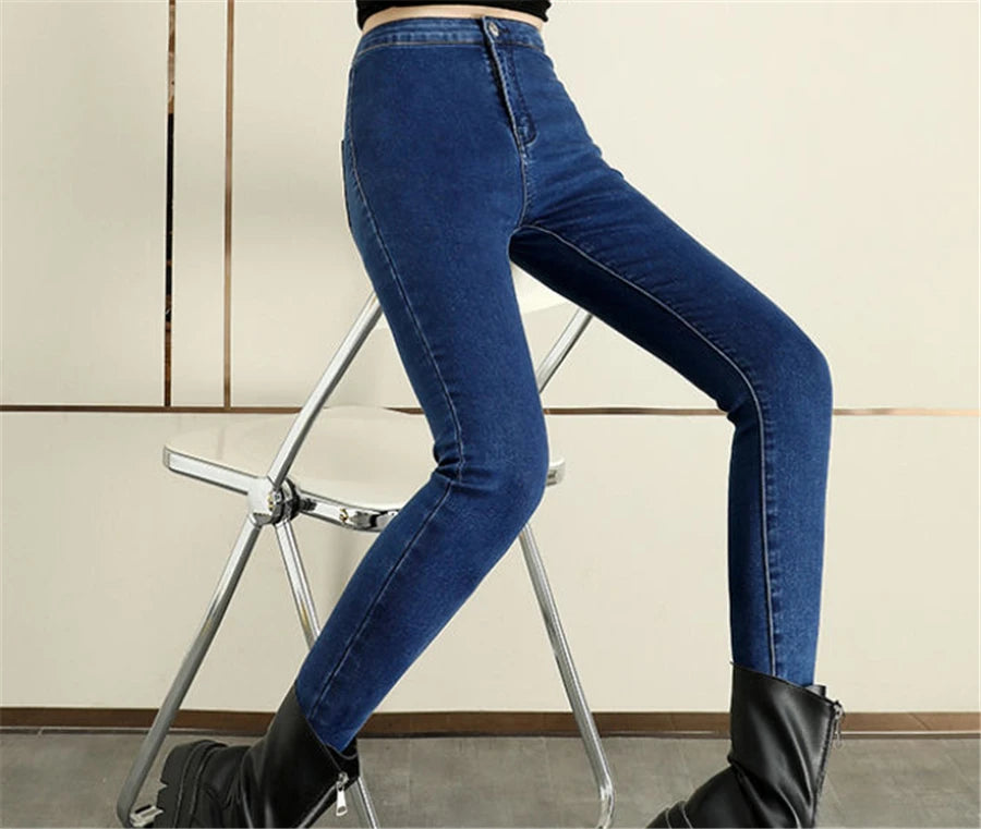 Skinny High Waist Jeans Casual Leggings Fashion Vaqueros 8XL Silm Pencil Strecth Denim Pants Large Size Spodnie Women Pantalon