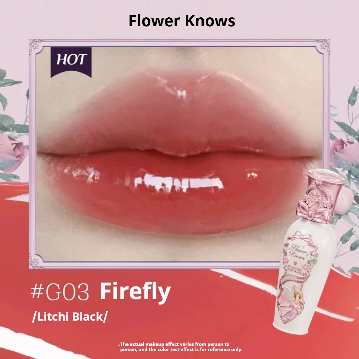 Flower Knows Midsummer Night Lipgloss Mermaid Rococo Lipstick Mask Mirror Rendering Long Lasting Lovely Lipstick