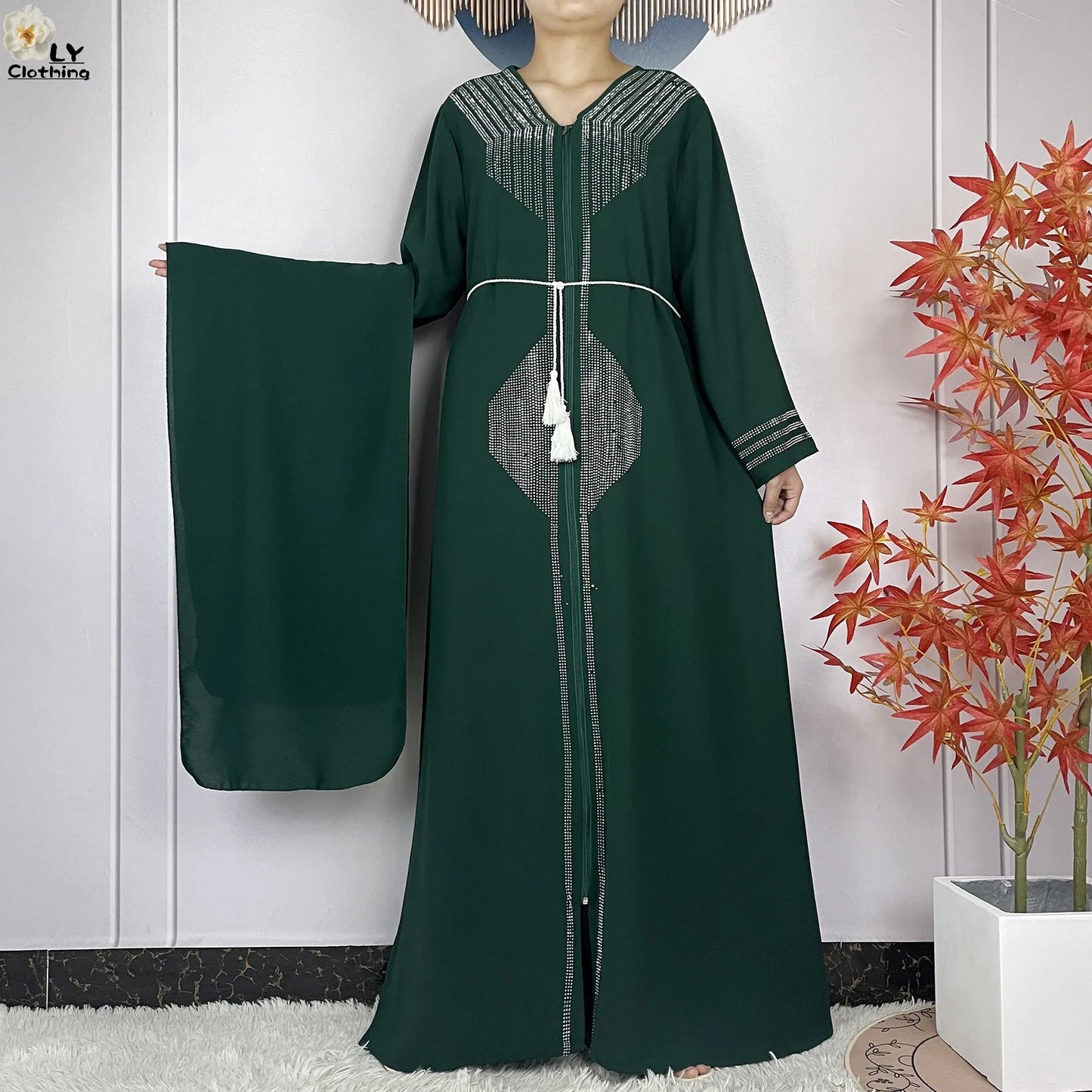 2024 For Women Elegant Dresses Dubai Party Outfits Long Sleeved Chiffon Dashiki Muslim Women Robe Open African Abaya Clothing - Seprincess