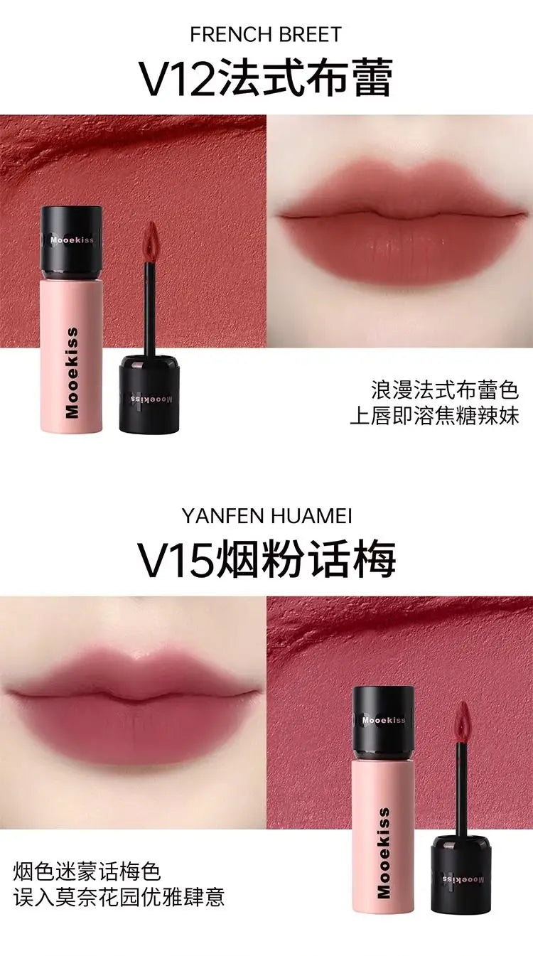 Mooekiss Matte Lipstick Lasting Non-stick Cup Matte Lip Glaze Autumn and Winter Chestnut Color Sexy Lip Makeup Maquiagem - Seprincess