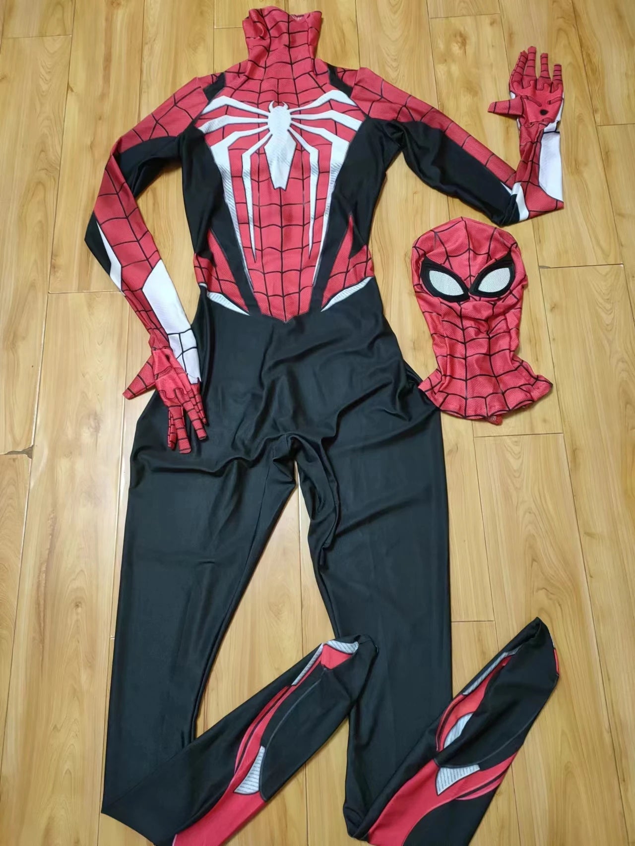 Black PS5 Advanced Spiderman Costume Cosplay 3D Printed Spandex Superhero Spidey Boys Halloween Costume Spider Bodysuits Adult - Seprincess