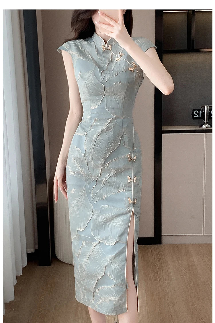 Chinese Style Short Qipao Dress Summer High-End Split Modern Improved Fashion Cheongsam - Seprincess