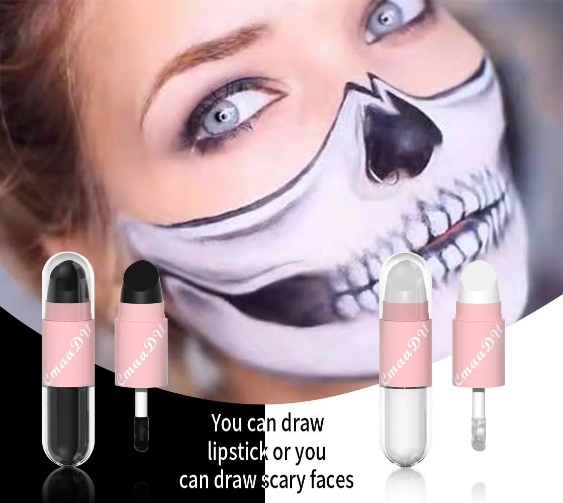 Halloween Lip Gloss Set, 3-Piece Non-Stick Shiny Lipstick, Glittery Purple and Black Lip Colors, Long-Lasting, Non-Transfer - Seprincess