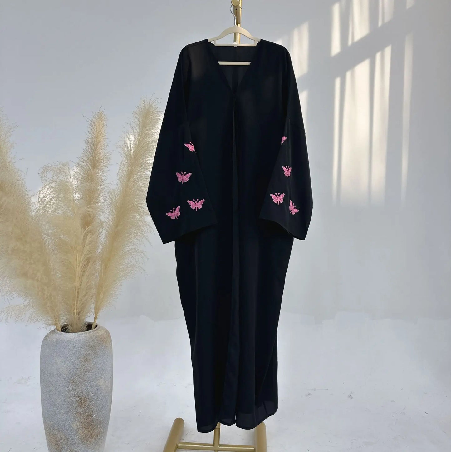 Embroidery Butterfly Open Abaya Ramadan Dubai Saudi Luxury Abayas Islamic Woman Clothing Dress Kimono for Muslim Women Dresses - Seprincess