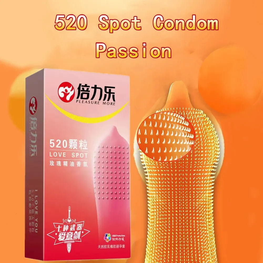 520 Spot Condom Delay for Men Rubber Penis Sleeves Sex Toys Dotted Stimulation Condoms Contraception Erotic Sex Product Condones - Seprincess