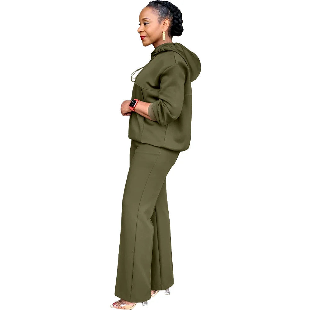 CM.YAYA Long Sleeve Women Set Loose Long Sleeve Hoodies Pant Suits 2024 Spring 2 Two Piece Sets Sporty Tracksuits Street Outfits - Seprincess