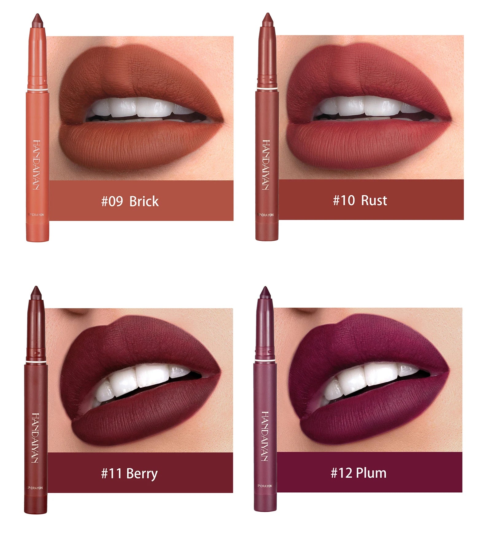 HANDAIYAN New Arrive Matte Lipstick Pencil Makeup Silky Velvet Lip Stick Pen Waterproof Nude Pink Red Lip Blam Make Up Cosmetics - Seprincess