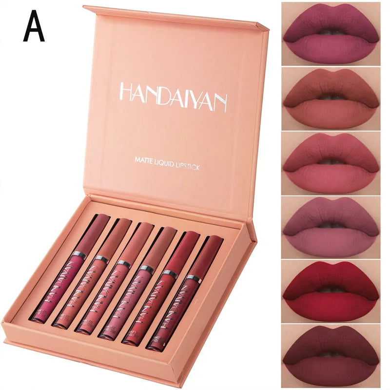 HANDAIYAN Set of 6 NonStick Cup Liquid lipstick , Long-Lasting Lip Gloss Gift Box – Matte Finish Lip G  beauty  Makeup for Women - Seprincess