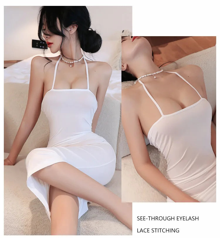 Sexy Dress Hanging neck backless strap suspender buttocks wrapped long skirt Woman clothes Evening dresses cheap clothes xxx - Seprincess