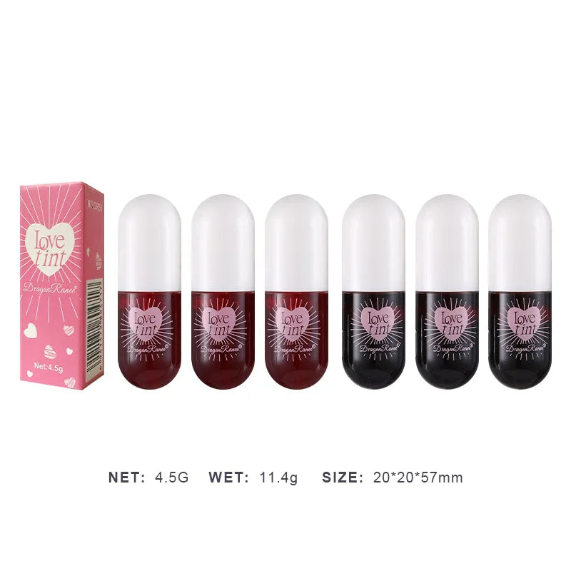 Dragonranee Lip Dye Liquid Lip Glaze Cute Waterproof Non-Stick Liquid Lipstick 6 Colors Available - Seprincess