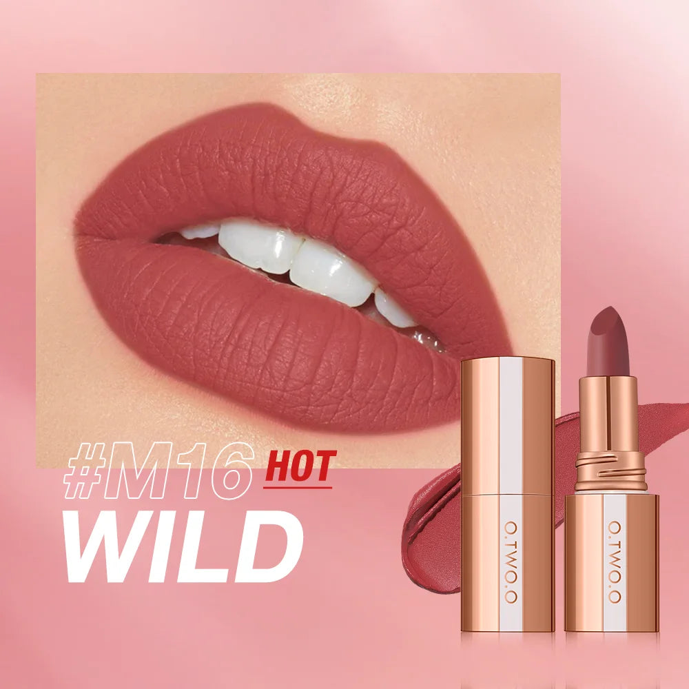 O.TWO.O Matte Lipstick Lip Tint 8 Colors Waterproof Long Lasting Non-stick Cup Sexy Highly Pigmented Velvet Lip Sticks Lip Stain - Seprincess