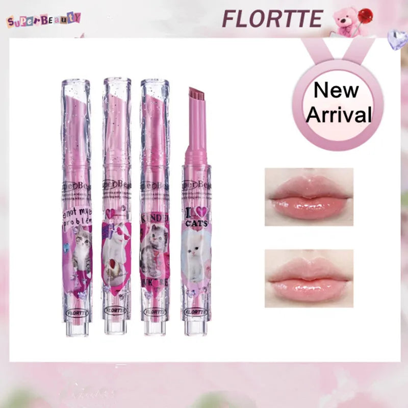 【New Arrival】FLORTTE Shimmer Lipstick Solid Lip Balm Moisturizing Water Gloss Lip Glaze - Seprincess