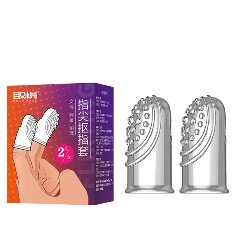 Finger Sleeve condoms G Spot Massage Adult Masturbation Sex Exotic Condom Particles Flirting Women Foreplay Anal Plug Sex Toys - Seprincess