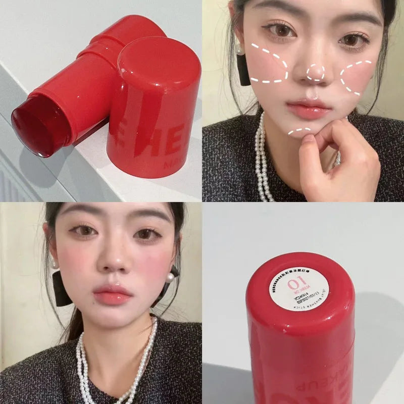 Jelly Lipstick Milk Facial Blusher Rouge Cream Moisturize Powder Blusher Stick Waterproof Long-lasting No Fading Korean Cosmetic - Seprincess