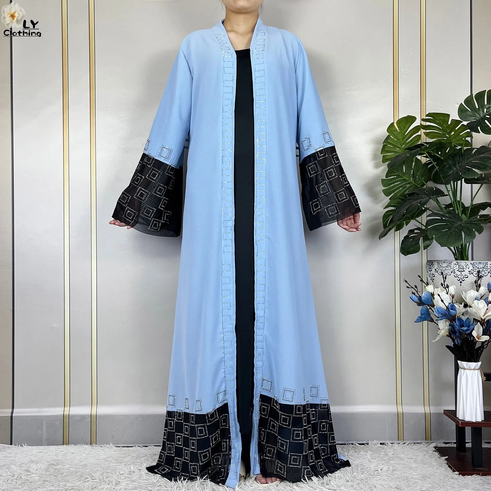 2024 For Women Elegant Dresses Dubai Party Outfits Long Sleeved Chiffon Dashiki Muslim Women Robe Open African Abaya Clothing - Seprincess