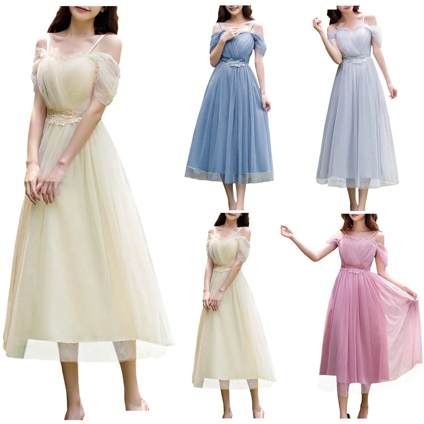 Women Pink Champagne Grey Blue Long Bridesmaid Dresses Sweet Memory Bride Guest Prom Graduation Vestidos Wedding Party Robe - Seprincess