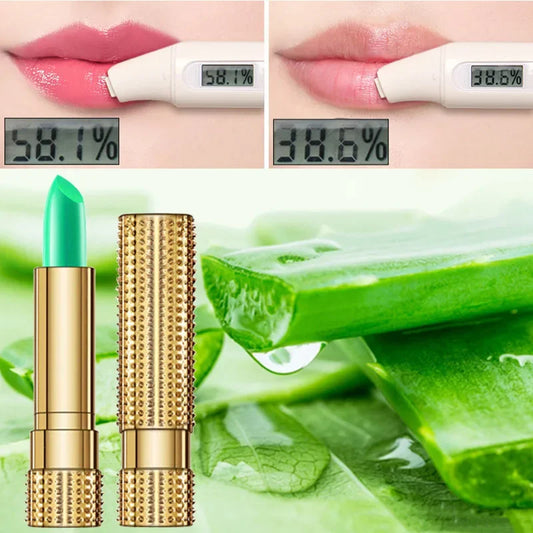 Aloe Vera Color Changing Lipsticks Waterproof Moisturizing Natural Lip Balm Long Lasting Nonstick Cup Makeup Lipstick Cosmetic - Seprincess