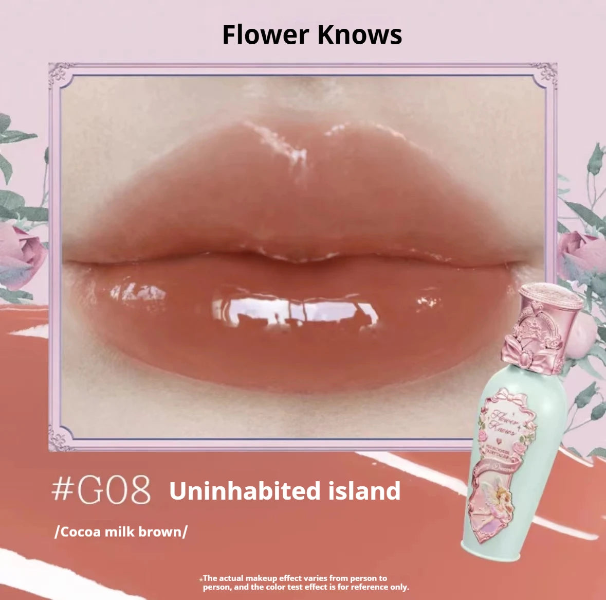 Flower Knows Midsummer Night Lipgloss Mermaid Rococo Lipstick Mask Mirror Rendering Long Lasting Lovely Lipstick