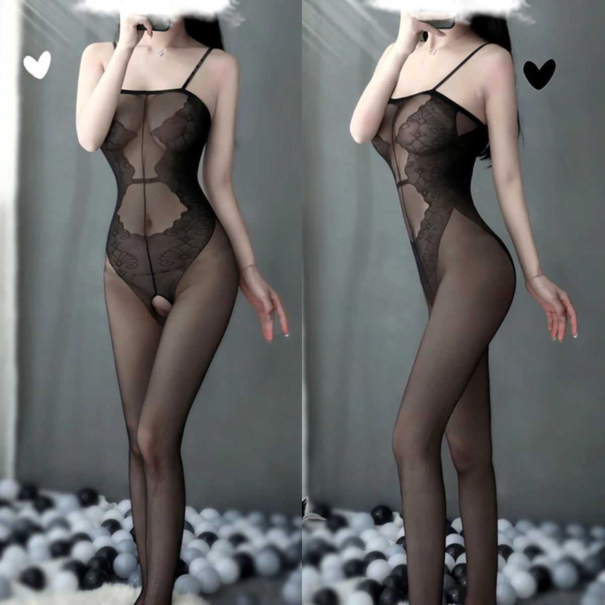 Black Bodysuit Crotchless Sexy Lingerie Woman Erotic Pajamas Erotic Sex Clothes Transparent Costume Sexy Lingerie Underwear