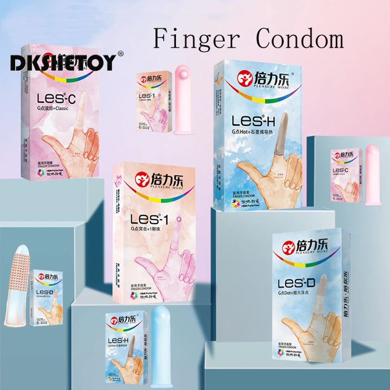 8PCS Finger Condoms Vagina G Spot Stimulation Natural Latex Finger Sleeves cock sex toys for couples Female Condom for adults 18 - Seprincess