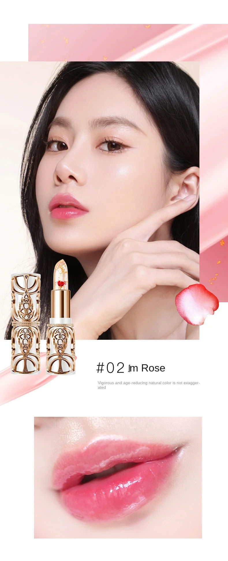 HIH Blue Rose Lipstick Temperature Color Changing Lip Moisturizing Balm Female Makeup Sexy Lip Gloss Shiny Lipstick - Seprincess