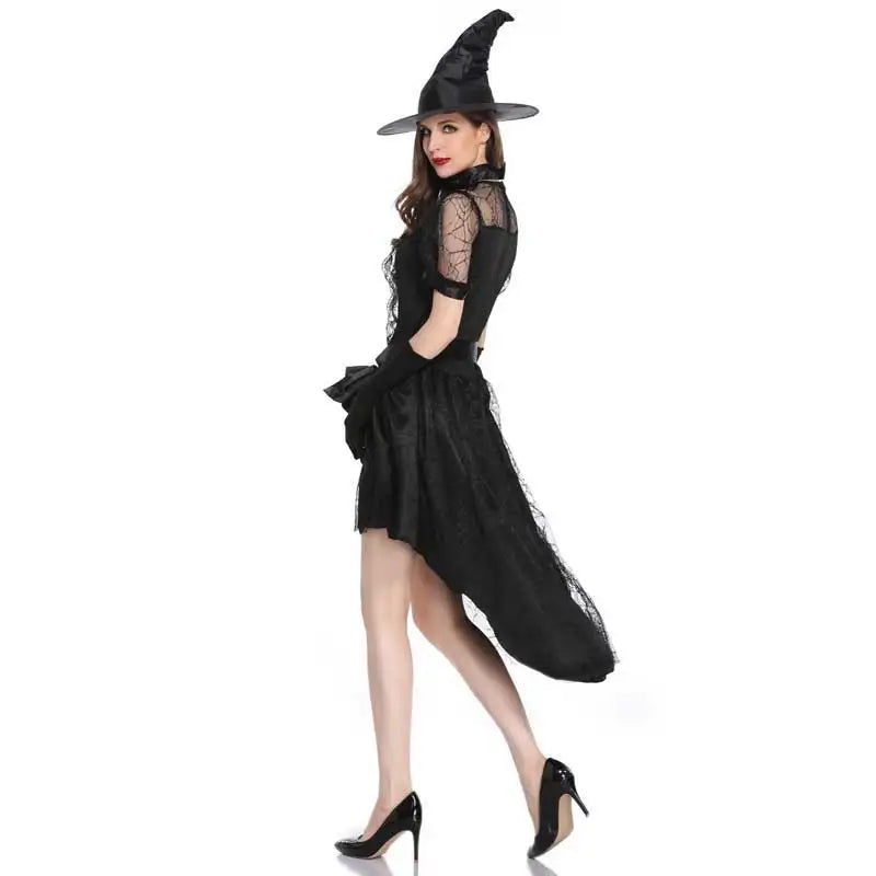 Witch Costume Women Fancy Dress Witch Wizard Cosplay Clothes Long Dress For Adult Elder Girls Halloween Costume - Seprincess