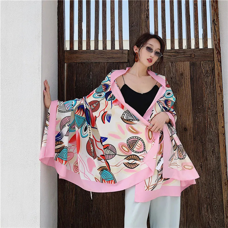 140x180cm Celebrity With The Same Cover-Ups Women Large Beach Dress Bikini Bathing Swimwear Sunburn Protection Sarong Wrap Scarf