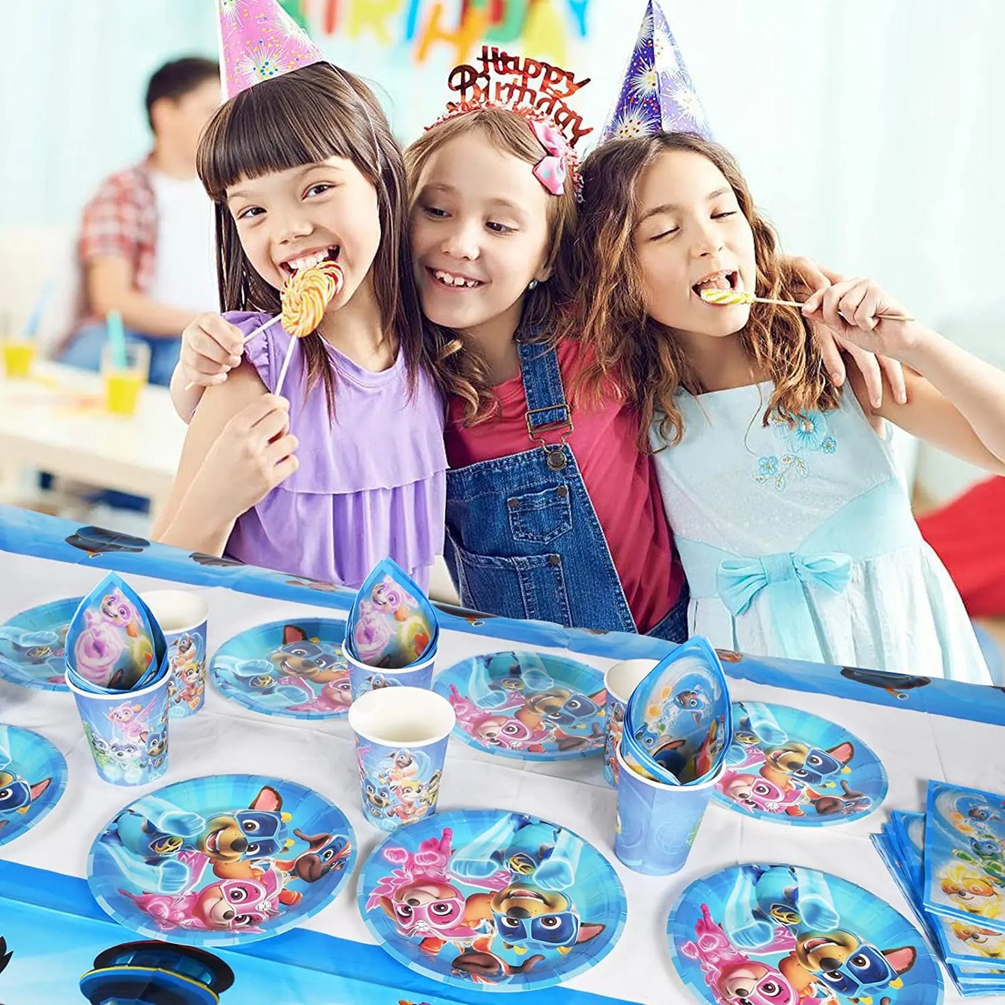 Paw Patrol Birthday Supplies Dog Birthday Party Cartoon Balloon Disposable Tableware Tablecloth Straws Cup Plates Baby Shower ? - Seprincess