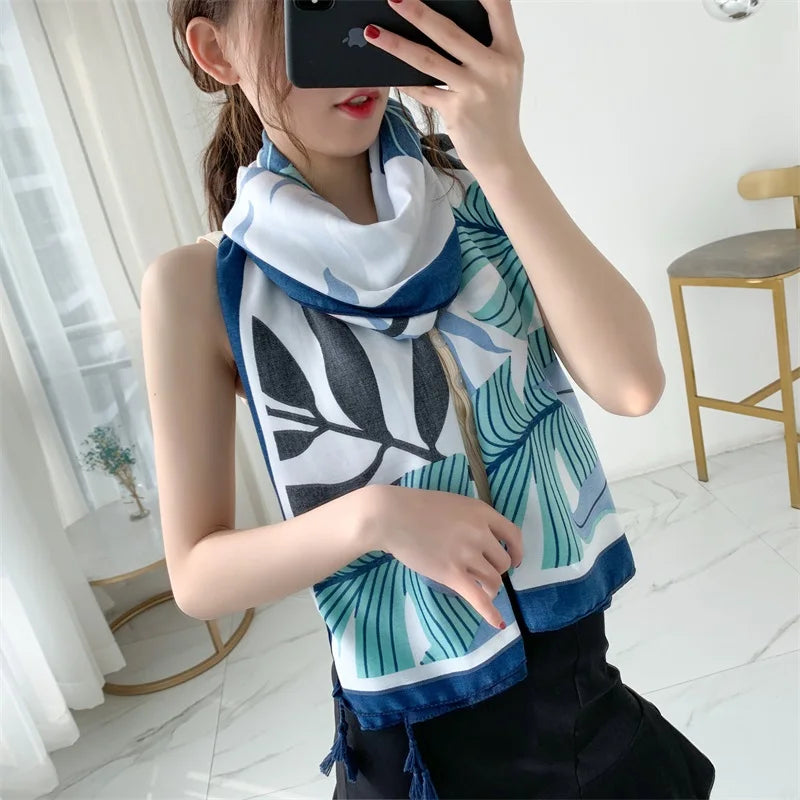 90x185cm  Printing Process Twill Summer Suncare Beach Dress Bikini Sarong Wrap Scarf Women Brazilian Swimsuit Bathing Cover-ups