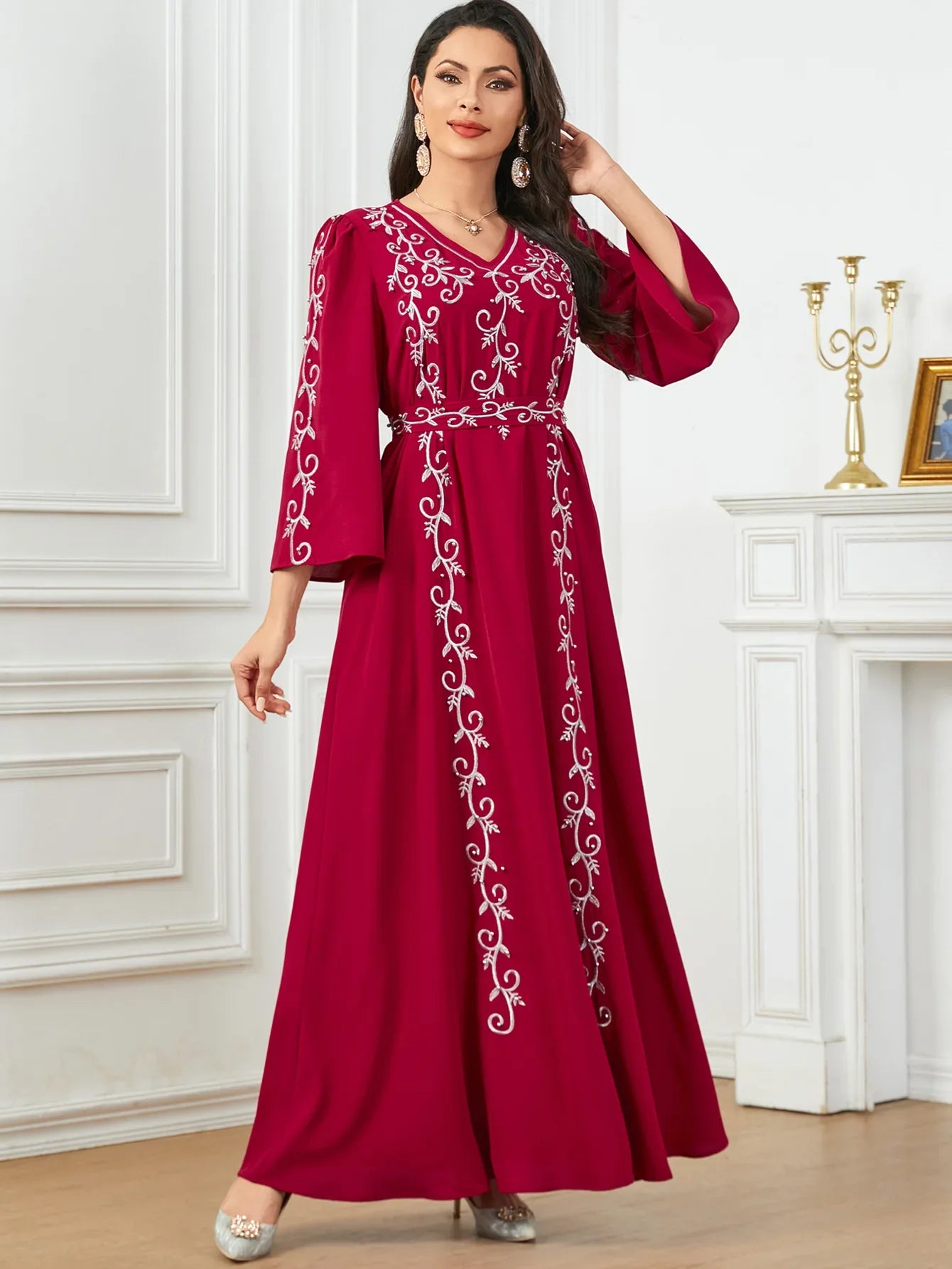 Eid Mubarak Party Muslim Women Embroidery Abayas Dress Turkey Dubai Kaftan Robe Morocco Jalabiya Islam Clothing Arab Vestidos - Seprincess