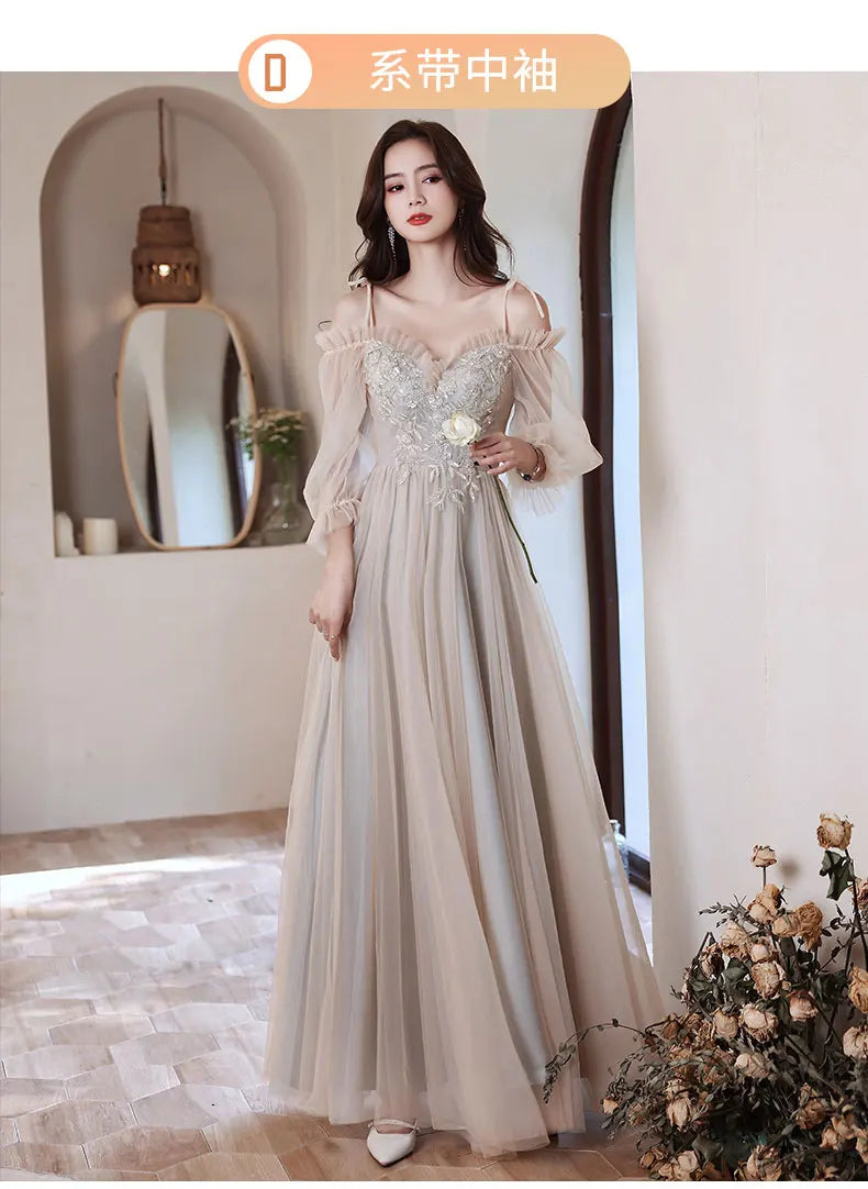 2024 Summer Light Gauze Bridesmaid Dress Women Sexy Wedding Party Gown Elegant Novelty Cheongsam Temperament Gentle Qipao - Seprincess