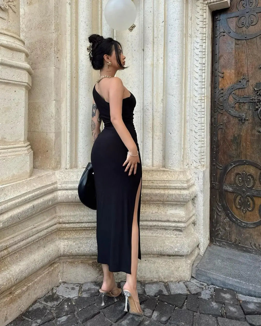 Green Dress Women Fashion Sexy Split Sleeveless Backless Slim Maxi Dress Female Casual Club Elegant Lady Evening Party Dresses - Seprincess