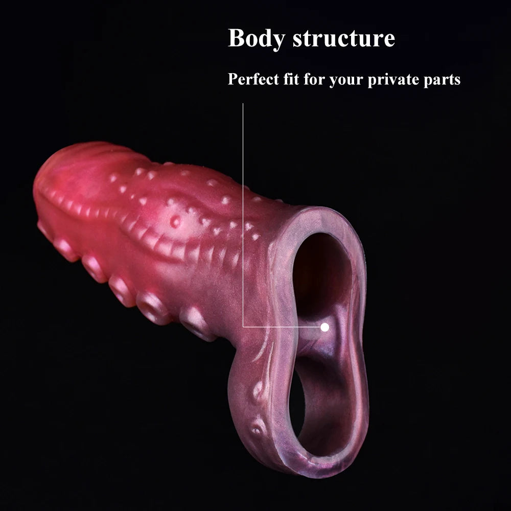 Octopus Tentacles Penis Sleeve Cover Extension Enlargement Granule Clitoris G-spot Stimulate Delay Ejaculation Sex Toys for Men