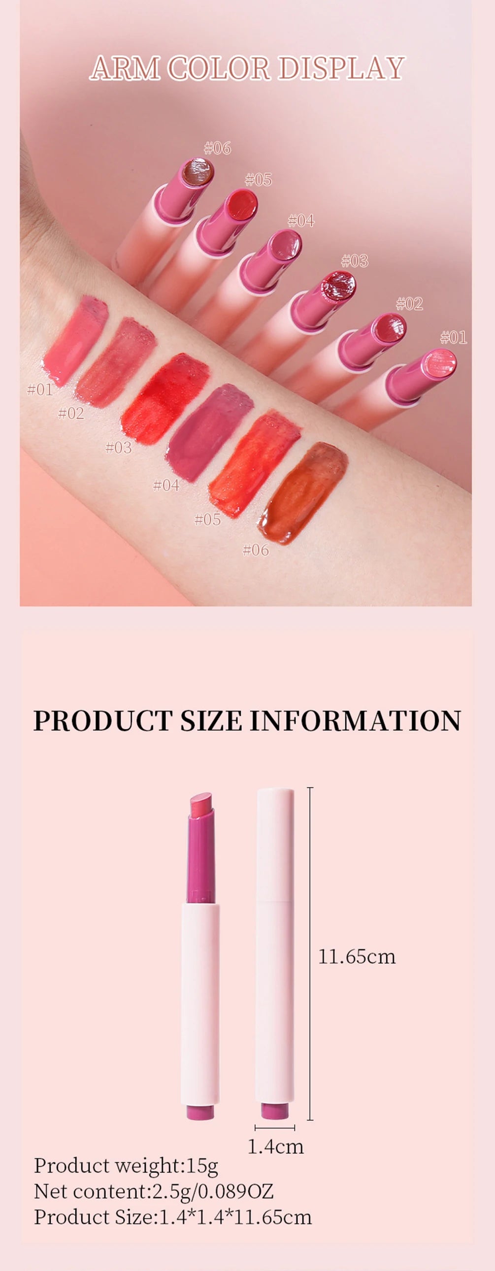 2.5g Private Label 6-color Lipstick Pen Custom Bulk Press-on Waterproof Non-fading Pop-lip Mirror Glaze Water Gloss Makeup Vegan - Seprincess