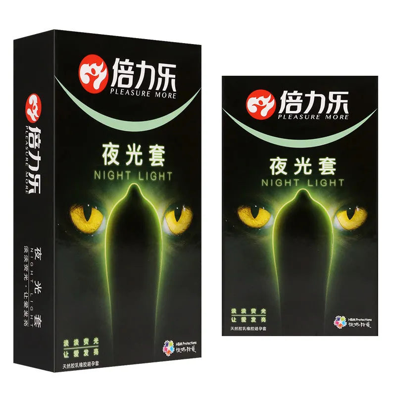 Luminous Condoms The Dark Long Sex Toys For Men Ejaculation Delay Safer Fluorescent Pleasure More Night Light Condom Sex Product - Seprincess