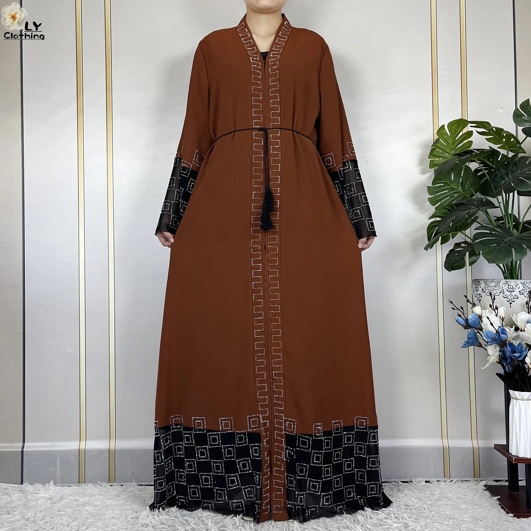 2024 For Women Elegant Dresses Dubai Party Outfits Long Sleeved Chiffon Dashiki Muslim Women Robe Open African Abaya Clothing - Seprincess