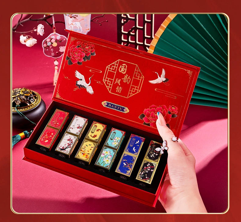 Chinese Style Carved Lipstick Set Forbidden City Christmas Gift Box Moisturizing Show Whiteness New Year Makeup Cosmetic - Seprincess